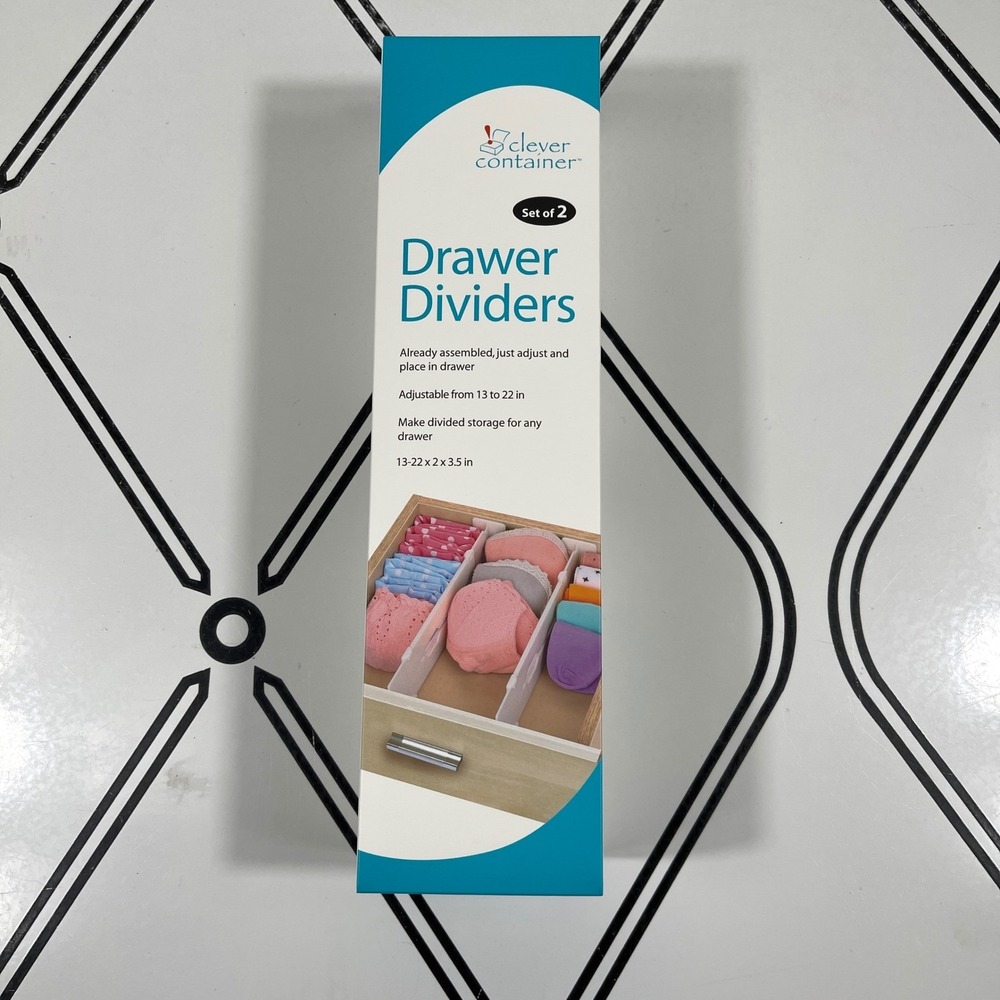 Set of 2 Adjustable Drawer Dividers Organizer Customizable Home Office Storage - Picture 3 of 7